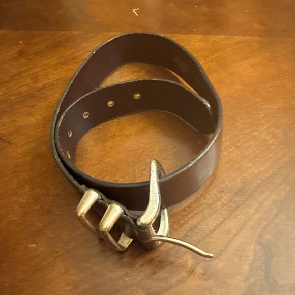 Vintage Gold Buckle Women’s Leather Belt Made In USA S - Picture 6 of 7